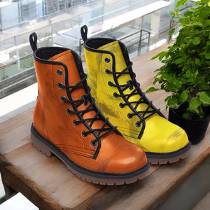 Gradient Orange and Yellow Combat Boots（For Women｜Men）