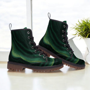 Emerald Forest Abstract Combat Boots | Vegan & Waterproof