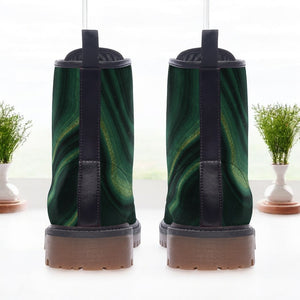 Emerald Forest Abstract Combat Boots | Vegan & Waterproof