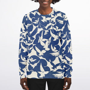 Pigeons Pattern Fashion Sweatshirt (Blue and Beige)