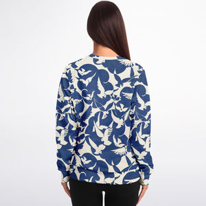 Pigeons Pattern Fashion Sweatshirt (Blue and Beige)