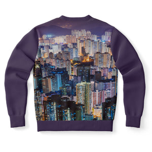 Hong Kong Night View Fashion Sweatshirt (Grey and Black)