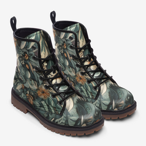 Lush Jungle Floral Boots （Dark Green｜For Womene| Men)