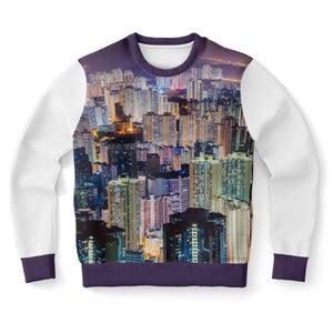 Hong Kong Night View Fashion Sweatshirt (Black and White)