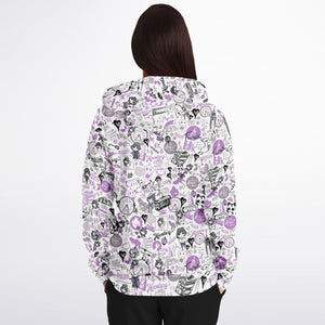 Hong Kong Pattern Zip-Up Hoodie (for women) Purple