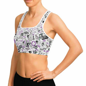 Hong Kong Pattern Yoga Pants And Top Set (Purple/for women)