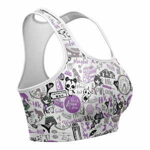 Hong Kong Pattern Sports Bra（Purple/ for women)