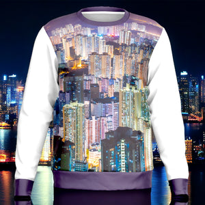 Hong Kong Night View Fashion Sweatshirt (Black and White)