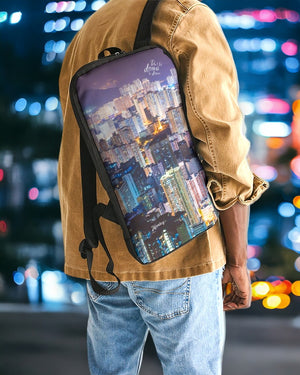 Hong Kong Night View Slim Tech Backpack