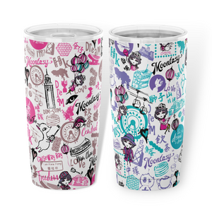 Hong Kong Pattern 20oz Tumbler Set (Blue+Pink)