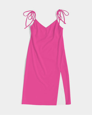 Barbie pink Women's Tie Strap Split Dress