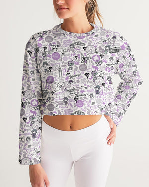 Hong Kong Pattern (Lavender | Purple) Women's Cropped Sweatshirt