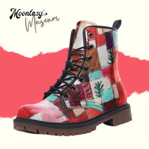 Colorful Patchwork Combat Boots (Red Boots for Women|Men)