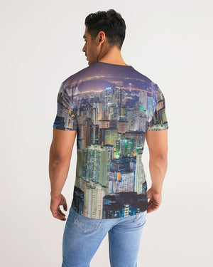 Hong Kong Night View Men's Tee (Black and Grey)