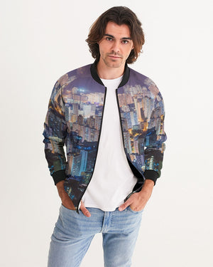 Hong Kong Night View Men's Bomber Jacket