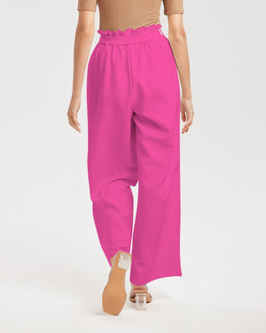 Barbie pink Women's High-Rise Wide Leg Pants