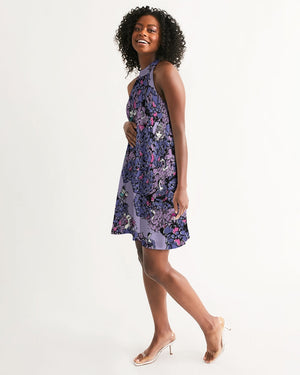 Owls Floral Women's Halter Dress