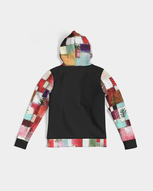 Colorful Squares Women's Hoodie (Red)