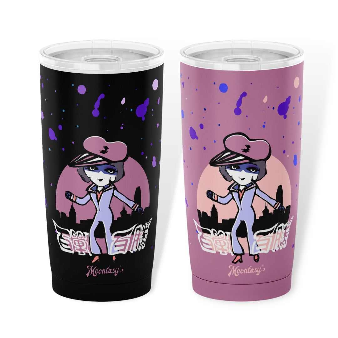 Japan Anime Inspired Tumbler set 20oz  (Charlotte/ Black+Pink)