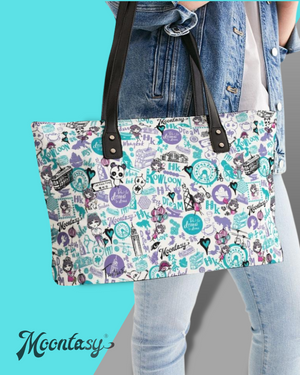 Hong Kong Pattern Stylish Tote (Blue)