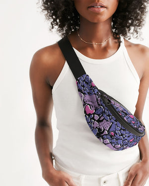 Purple Rose Crossbody Sling Bag