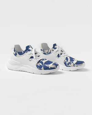 Pigeons Pattern Men's Two-Tone Sneaker (Blue and Beige)