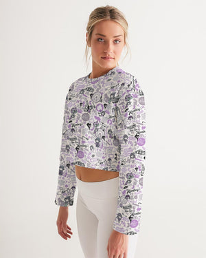 Hong Kong Pattern Women's Cropped Sweatshirt (Lavender | Purple)