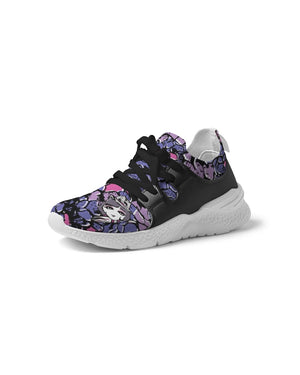 Owls Floral Women's Two-Tone Sneaker （Purple)