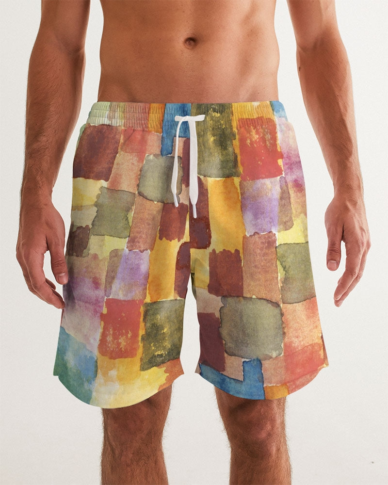 Paul Klee Brown And Orange Men's Swim Trunk