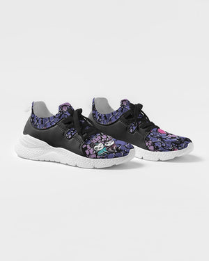 Owls Floral Women's Two-Tone Sneaker （Purple)