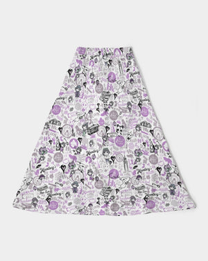 Hong Kong Pattern Women's A-Line Midi Skirt (Lavender | Purple)