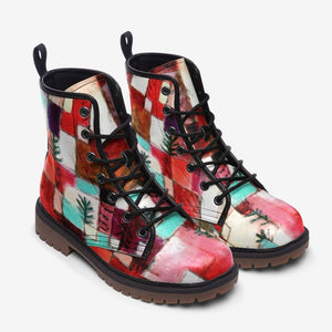 Colorful Patchwork Combat Boots (Red Boots for Women|Men)