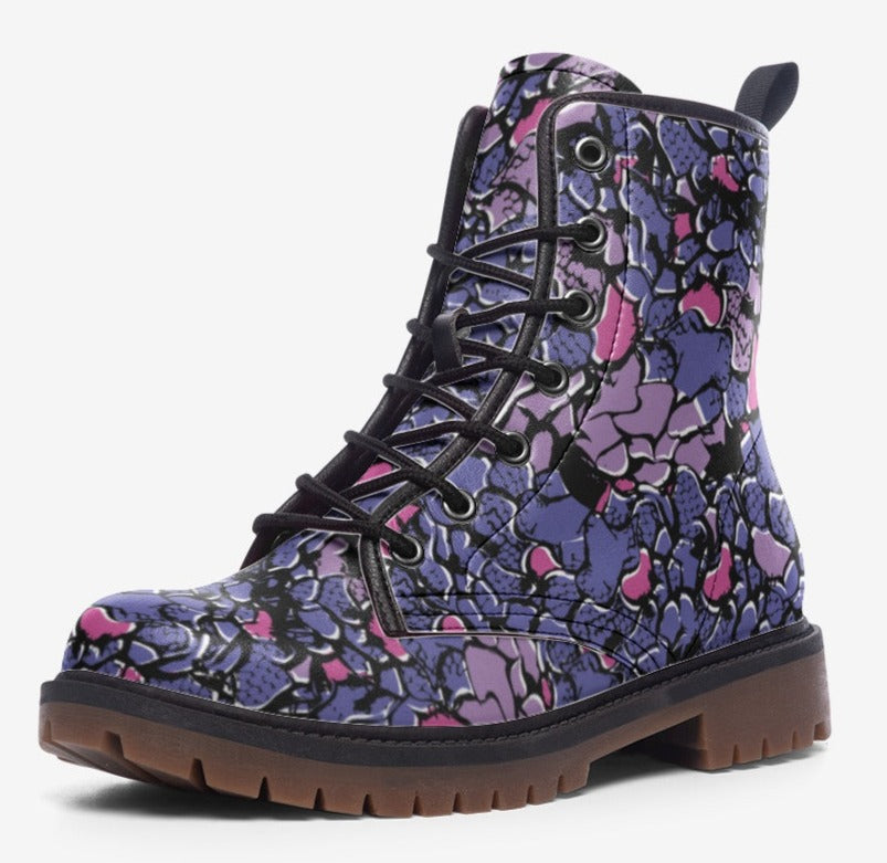 Purple Rose Vegan Leather Boots