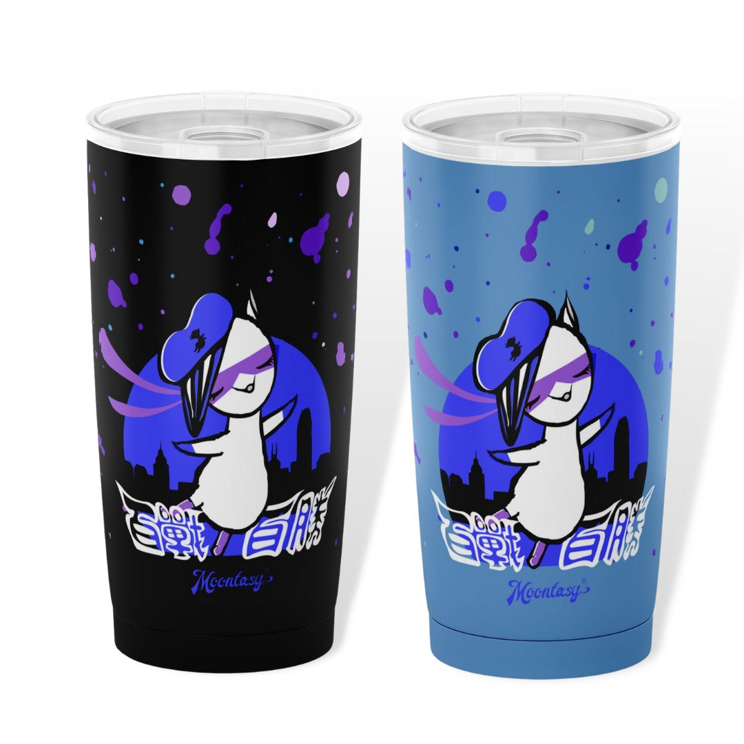 Japan Anime Inspired Tumbler set 20oz (Moonkii/ Black+Blue)