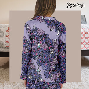 Owls Floral Luxury Satin Pajamas