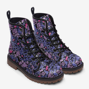 Purple Rose Vegan Leather Boots