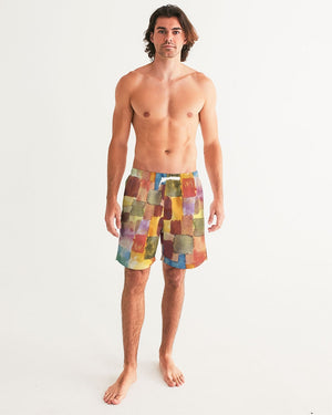 Paul Klee Brown And Orange Men's Swim Trunk