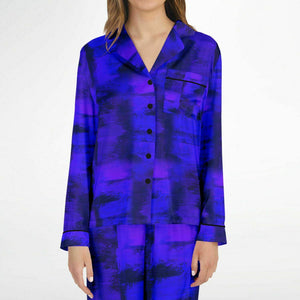 Artistic Luxury Satin Pajamas (Violet Blue)