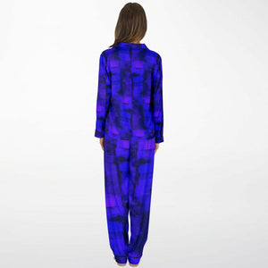 Artistic Luxury Satin Pajamas (Violet Blue)