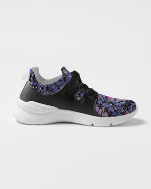 Owls Floral Women's Two-Tone Sneaker （Purple)