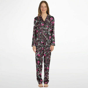 Hong Kong Pattern Luxury Satin Pajamas