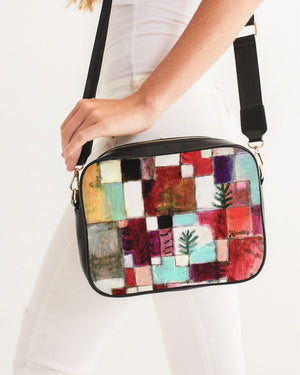 Colorful Squares Crossbody Bag (Red)