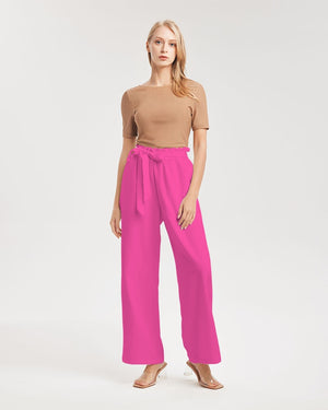 Barbie pink Women's High-Rise Wide Leg Pants