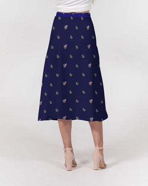 Rabbit Lantern Women's A-Line Midi Skirt