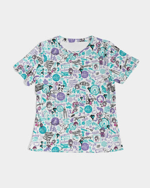 Hong Kong Pattern Women's Tee (Blue and White)