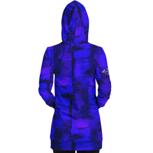 Artistic Violet Blue Longline Hoodie (with charlotte)