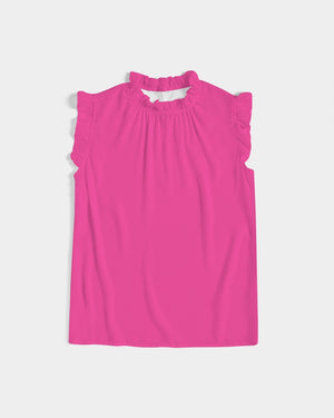 Barbie pink Women's Ruffle Sleeve Top