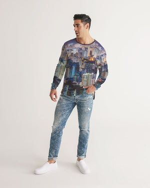 Hong Kong Night View Men's Long Sleeve Tee