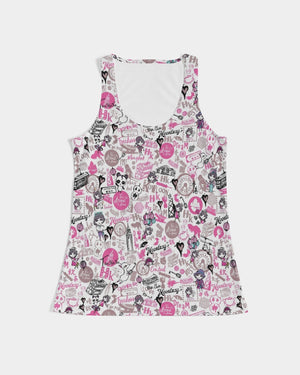 Hong Kong Pattern Women's Tank(Pink and White)