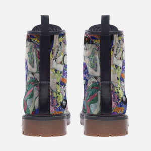 Blue and Purple Vegan Leather Boots (Gustav Klimt /The Virgin)